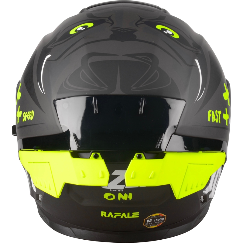Casque moto intégral Lazer Rafale SR Ride Oni gris-blanc-jaune fluo soldes