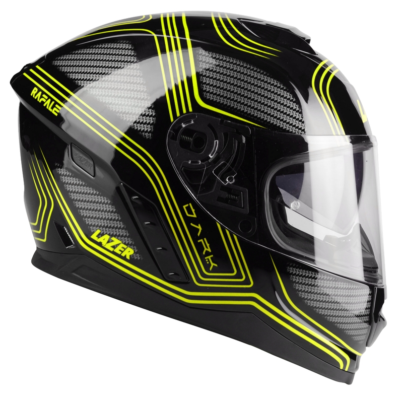 Casque moto intégral Lazer Rafale EVO Darkside noir-gris-jaune fluo soldes