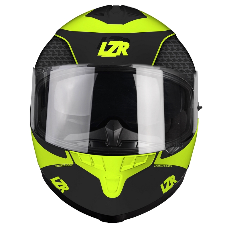 Casque moto intégral Lazer FH3 Fighter noir-jaune fluo soldes