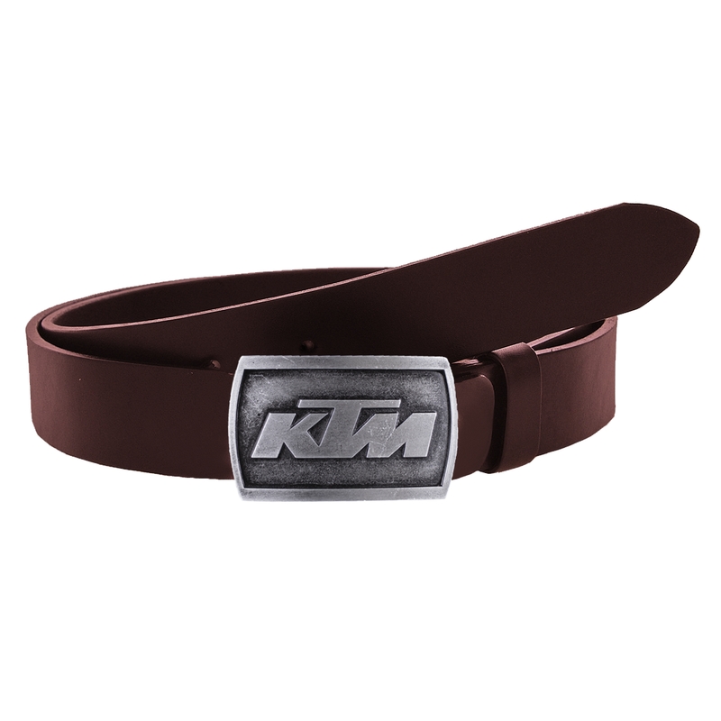 Ceinture moto en cuir avec boucle KTM marron