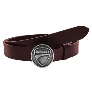 Ceinture moto en cuir avec boucle Ducati marron