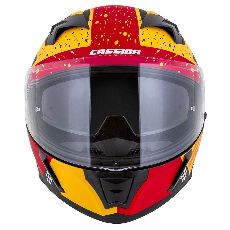 Casque moto intégral Cassida Integral 3.0 DRFT orange-rouge fluo