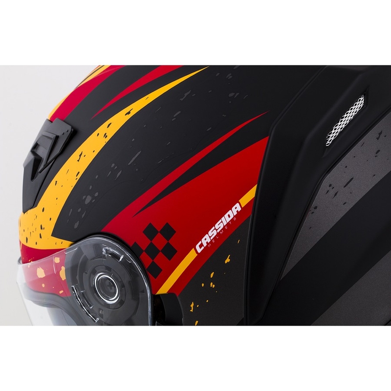 Casque moto intégral Cassida Integral 3.0 DRFT orange-rouge fluo