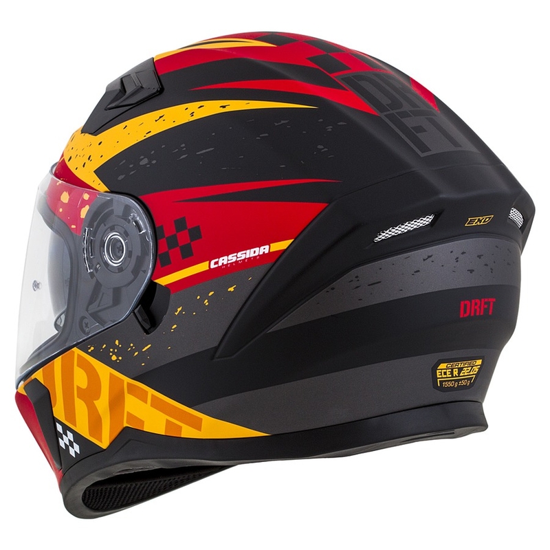 Casque moto intégral Cassida Integral 3.0 DRFT orange-rouge fluo