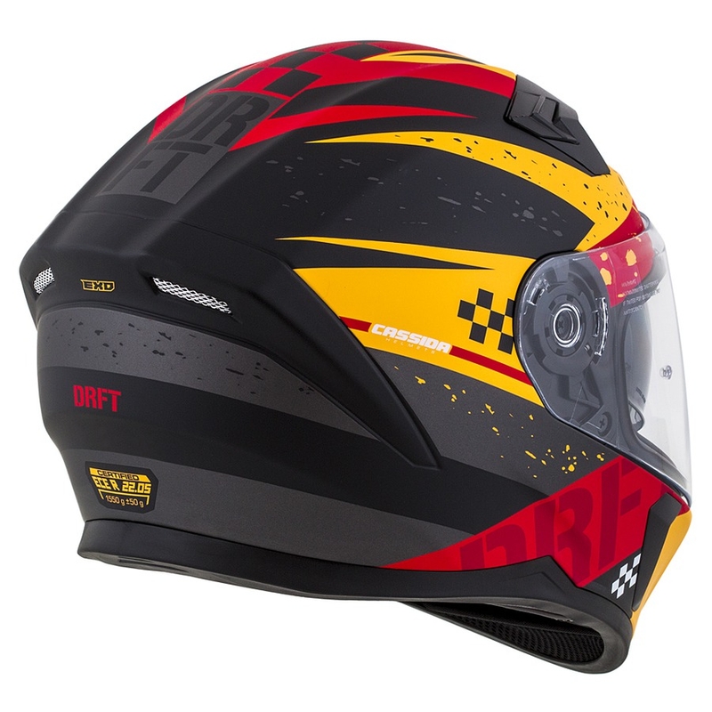 Casque moto intégral Cassida Integral 3.0 DRFT orange-rouge fluo