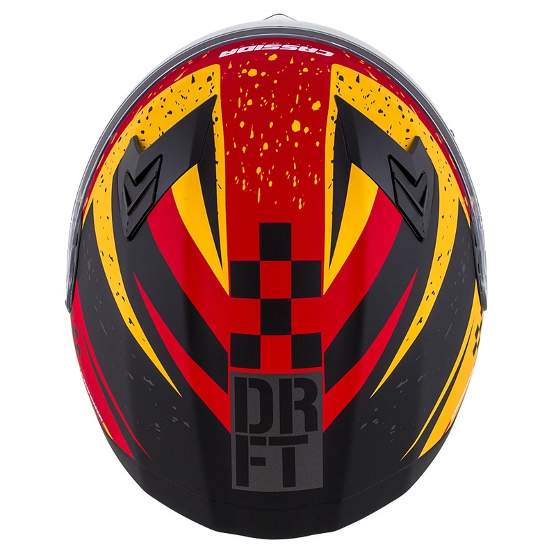 Casque moto intégral Cassida Integral 3.0 DRFT orange-rouge fluo