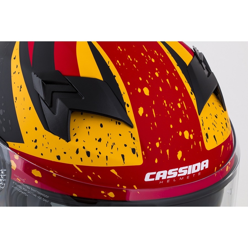 Casque moto intégral Cassida Integral 3.0 DRFT orange-rouge fluo