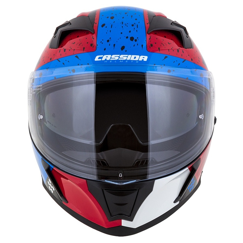 Casque moto Integral Cassida Integral 3.0 DRFT rouge-bleu perle