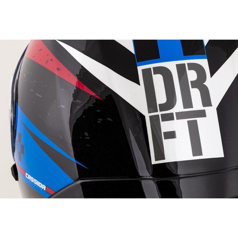 Casque moto Integral Cassida Integral 3.0 DRFT rouge-bleu perle