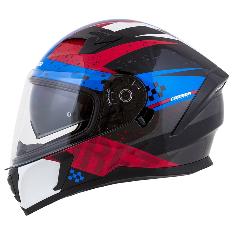 Casque moto Integral Cassida Integral 3.0 DRFT rouge-bleu perle