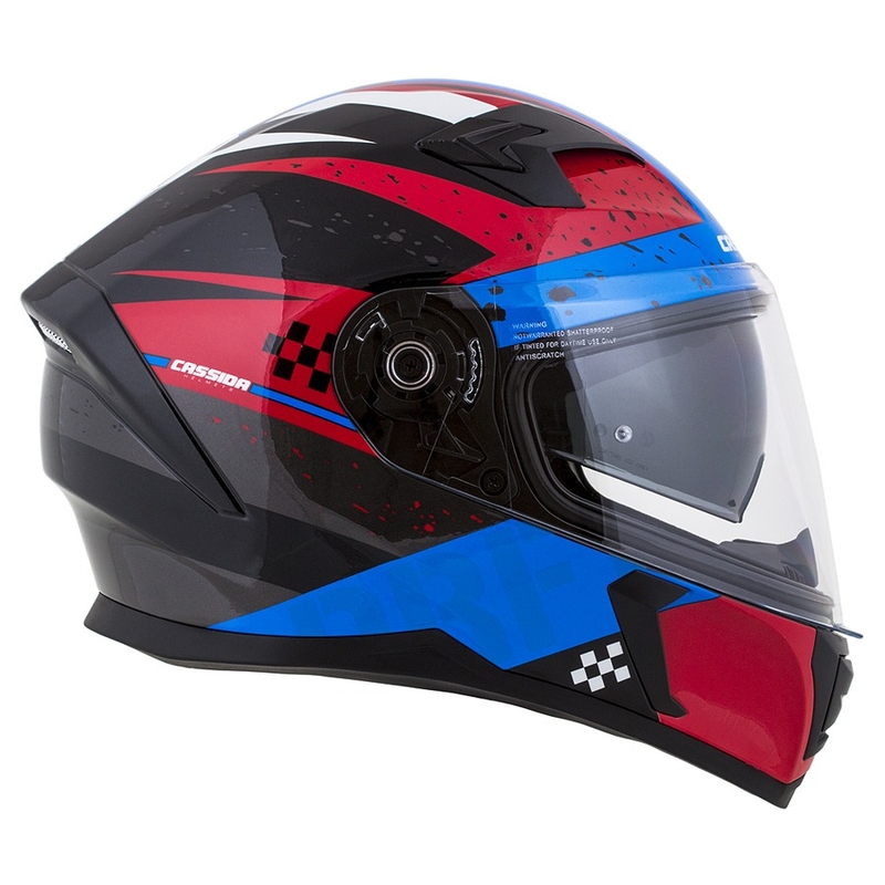 Casque moto Integral Cassida Integral 3.0 DRFT rouge-bleu perle