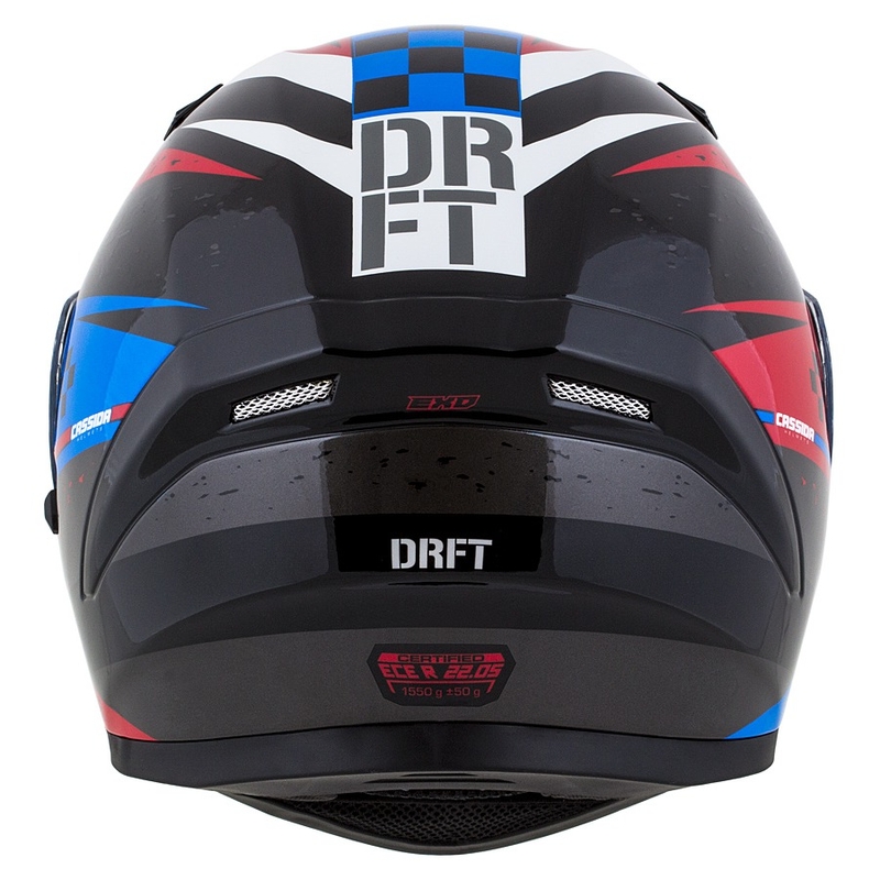 Casque moto Integral Cassida Integral 3.0 DRFT rouge-bleu perle