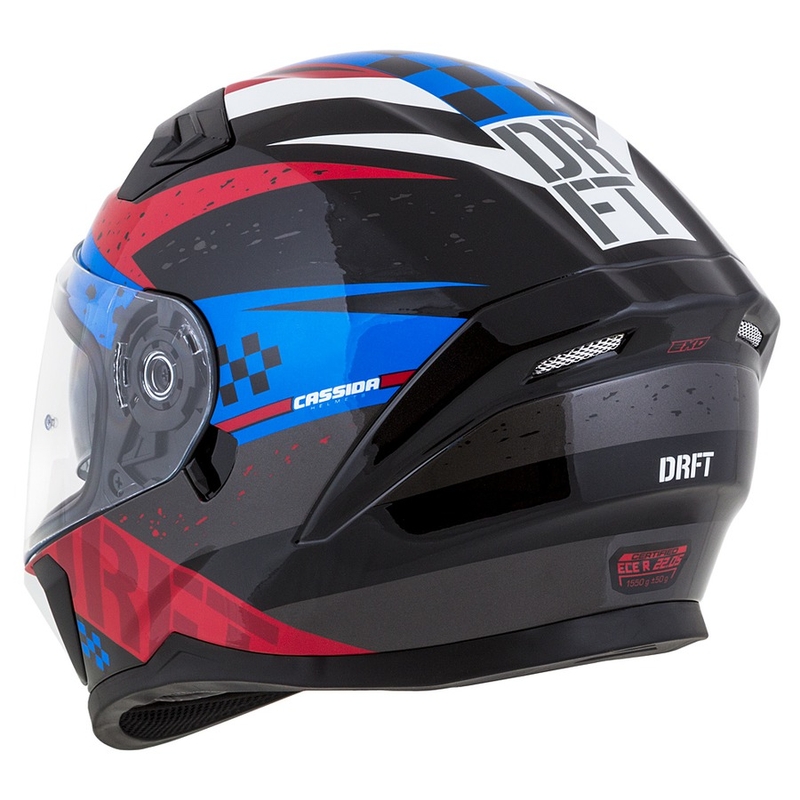 Casque moto Integral Cassida Integral 3.0 DRFT rouge-bleu perle