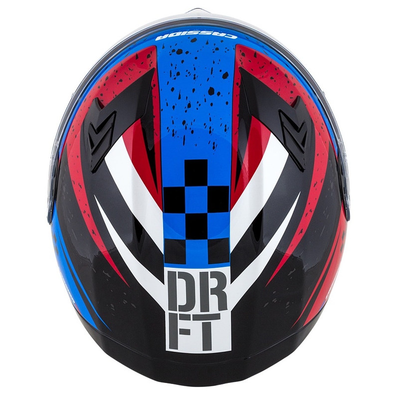Casque moto Integral Cassida Integral 3.0 DRFT rouge-bleu perle