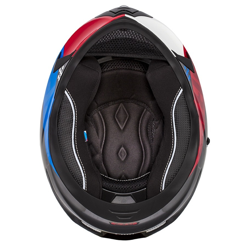 Casque moto Integral Cassida Integral 3.0 DRFT rouge-bleu perle