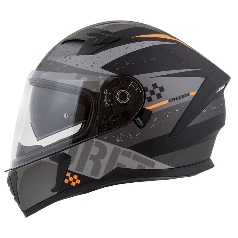 Casque moto Integral Cassida Integral 3.0 DRFT gris mat-noir-orange