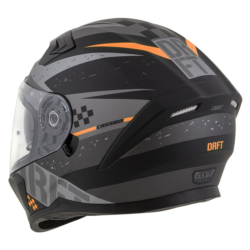 Casque moto Integral Cassida Integral 3.0 DRFT gris mat-noir-orange