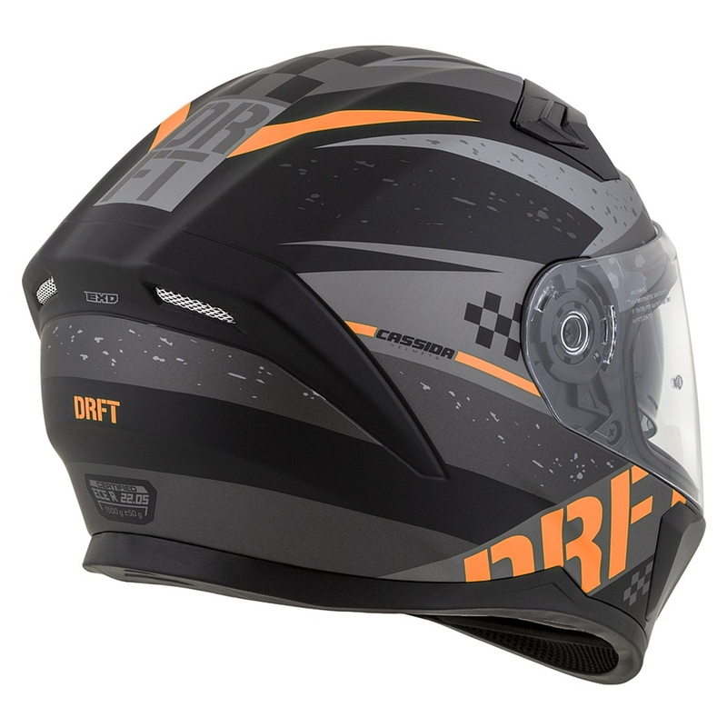Casque moto Integral Cassida Integral 3.0 DRFT gris mat-noir-orange