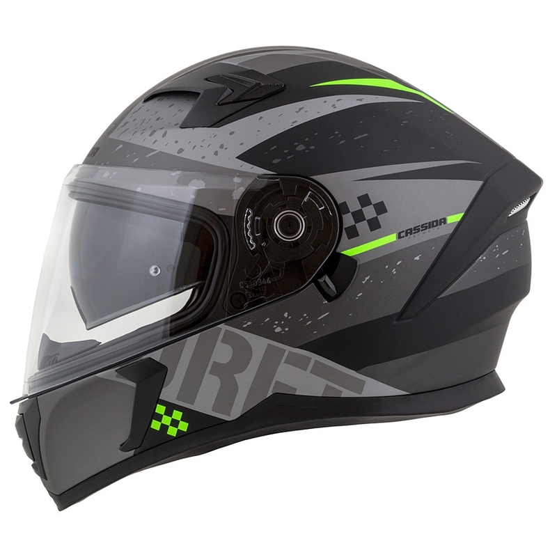 Casque moto Integral Cassida Integral 3.0 DRFT gris mat-noir-vert