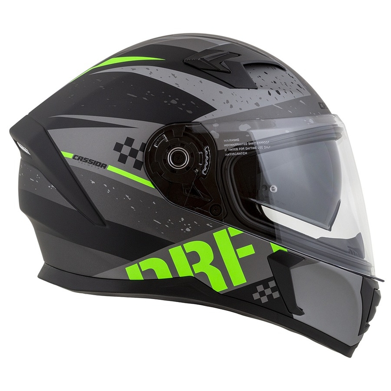 Casque moto Integral Cassida Integral 3.0 DRFT gris mat-noir-vert