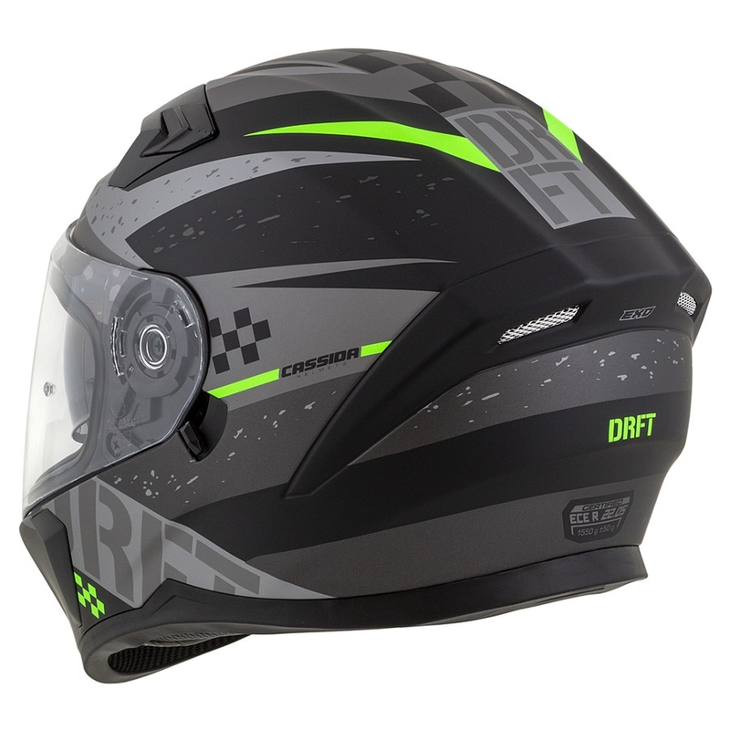 Casque moto Integral Cassida Integral 3.0 DRFT gris mat-noir-vert