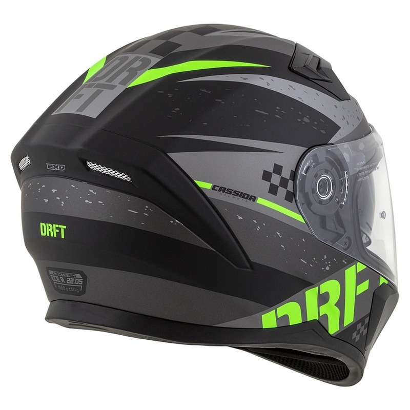 Casque moto Integral Cassida Integral 3.0 DRFT gris mat-noir-vert