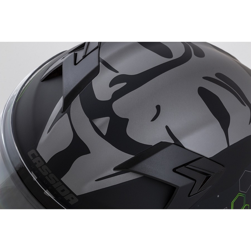 Casque moto Cassida 3.0 Hack Integral Vert-Noir Matte