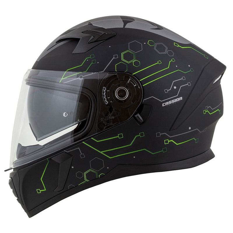 Casque moto Cassida 3.0 Hack Integral Vert-Noir Matte