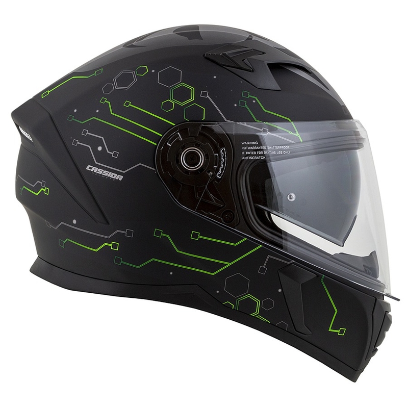 Casque moto Cassida 3.0 Hack Integral Vert-Noir Matte