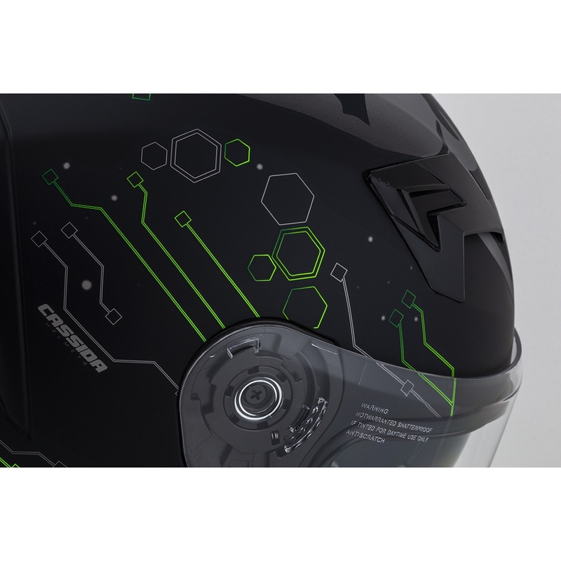 Casque moto Cassida 3.0 Hack Integral Vert-Noir Matte