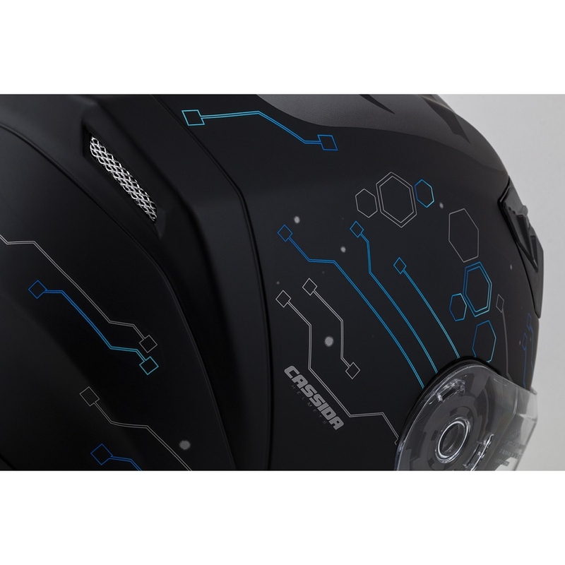 Cassida 3.0 Integrated Motorcycle Helmet Hack bleu-noir matte