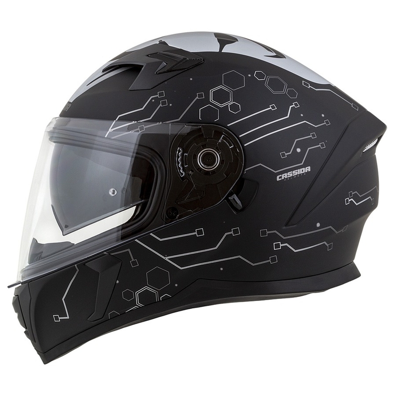 Casque moto intégral Cassida 3.0 Hack Vision gris-argent-noir mat soldes