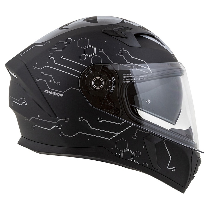 Casque moto intégral Cassida 3.0 Hack Vision gris-argent-noir mat soldes