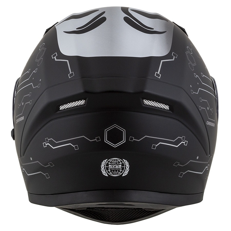 Casque moto intégral Cassida 3.0 Hack Vision gris-argent-noir mat soldes