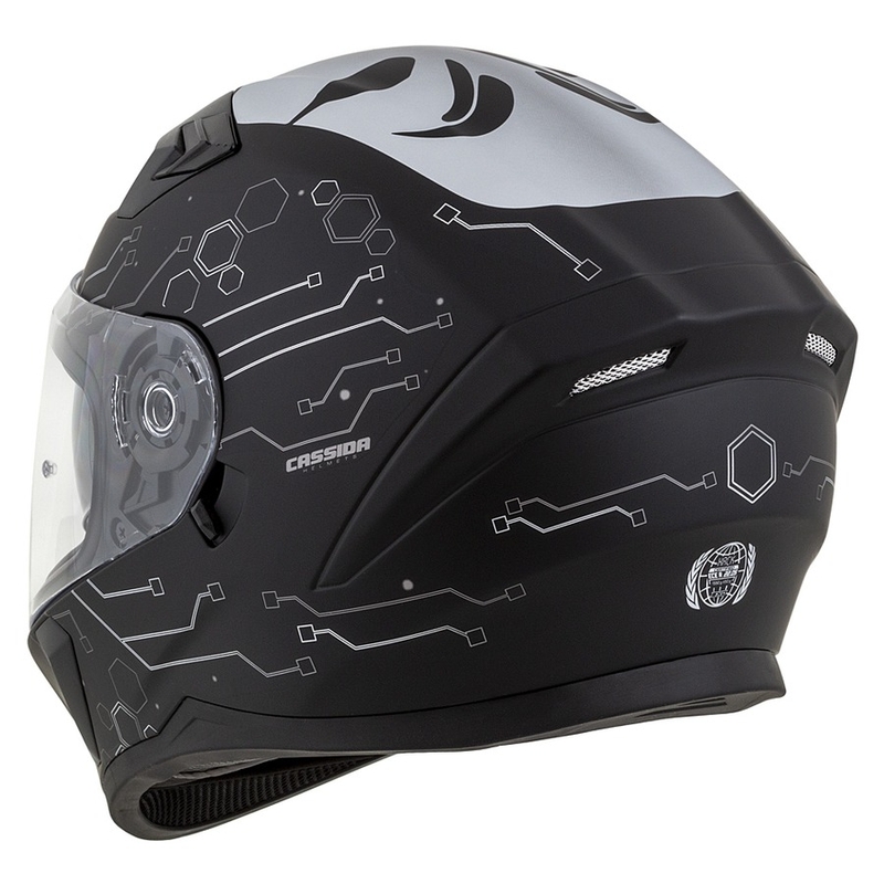 Casque moto intégral Cassida 3.0 Hack Vision gris-argent-noir mat soldes
