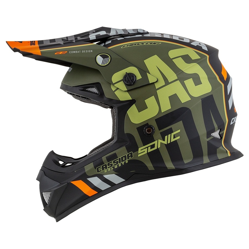 Cassida Cross Cup Sonic motocross helmet orange-vert matt