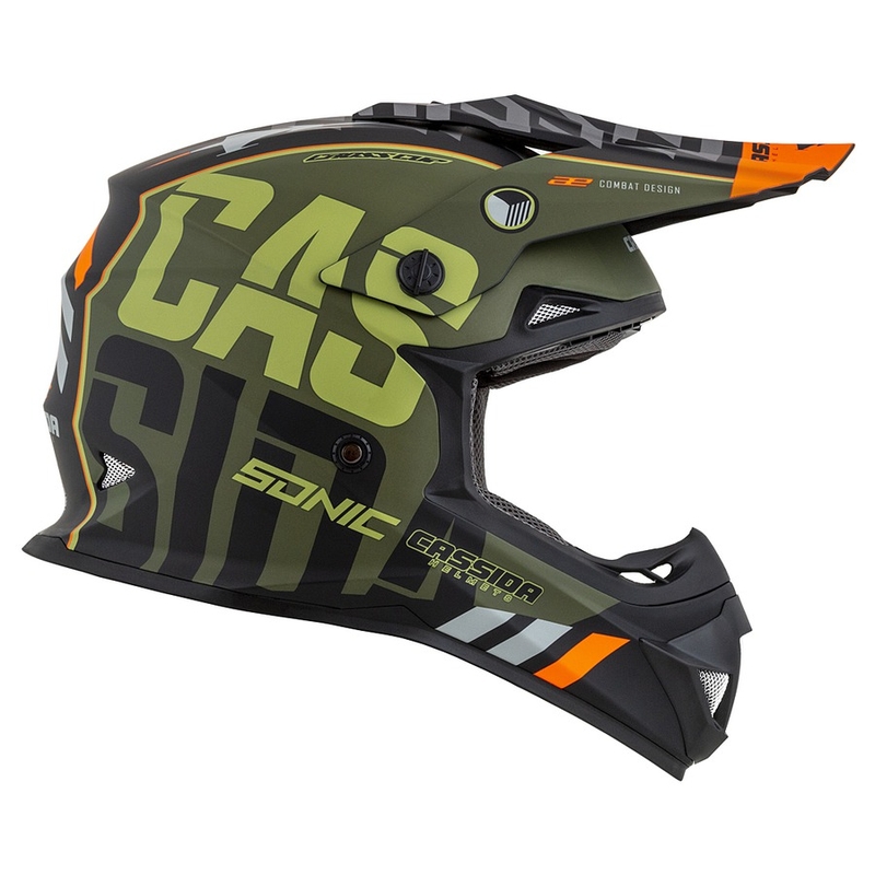 Cassida Cross Cup Sonic motocross helmet orange-vert matt