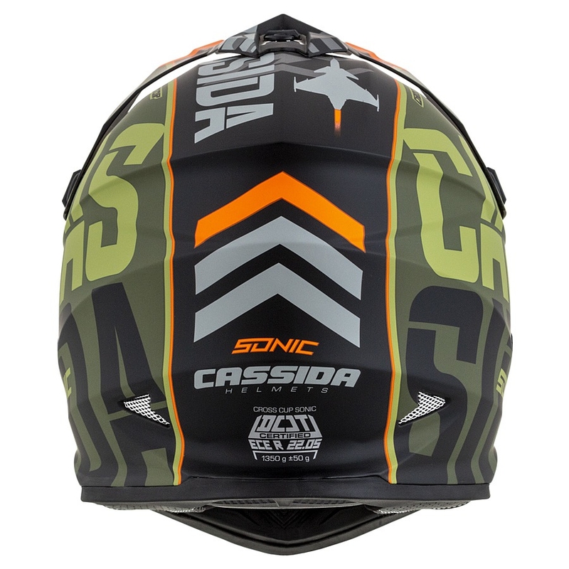 Cassida Cross Cup Sonic motocross helmet orange-vert matt