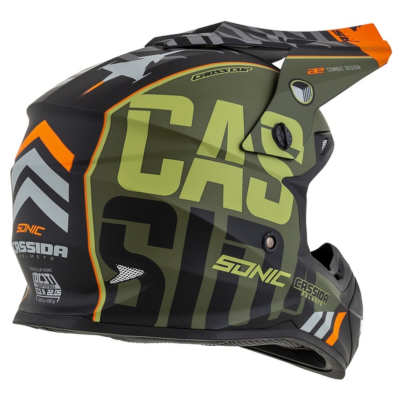 Cassida Cross Cup Sonic motocross helmet orange-vert matt