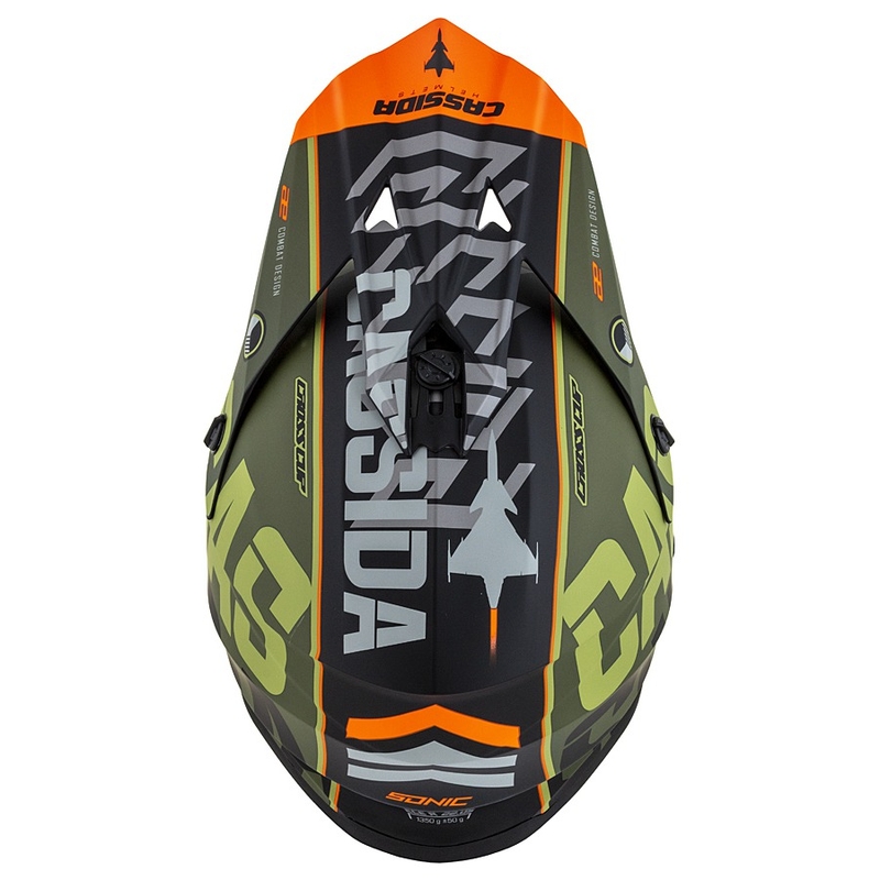 Cassida Cross Cup Sonic motocross helmet orange-vert matt