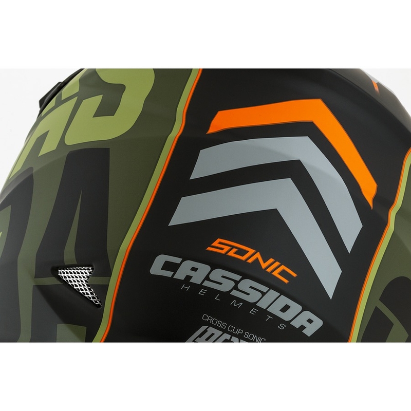 Cassida Cross Cup Sonic motocross helmet orange-vert matt