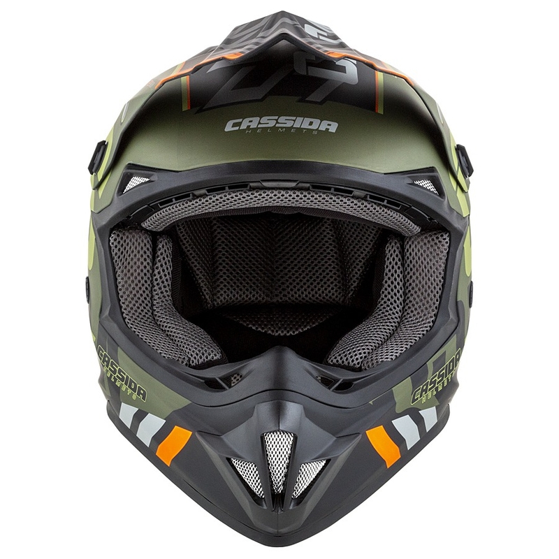 Cassida Cross Cup Sonic motocross helmet orange-vert matt