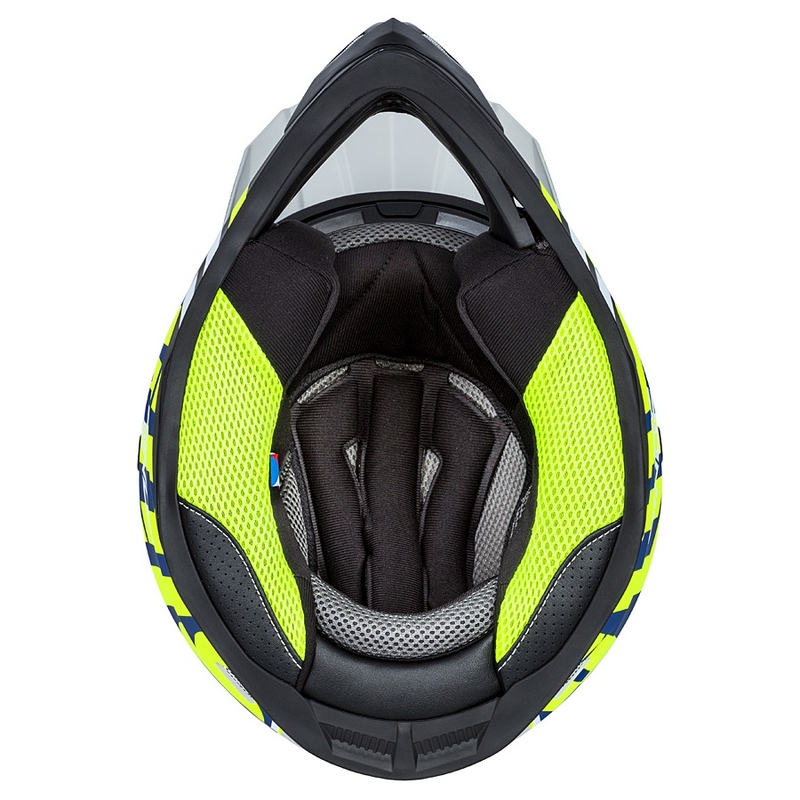 Casque de motocross Cassida Cross Cup Sonic fluo jaune-bleu matt