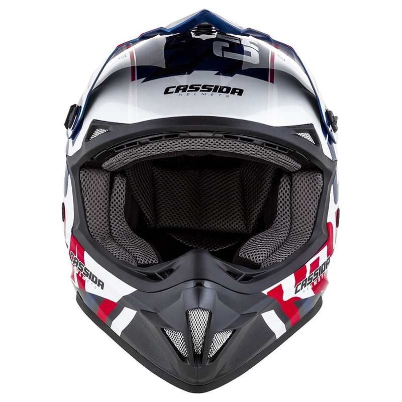 Casque de motocross Cassida Cross Cup Sonic rouge-bleu-blanc