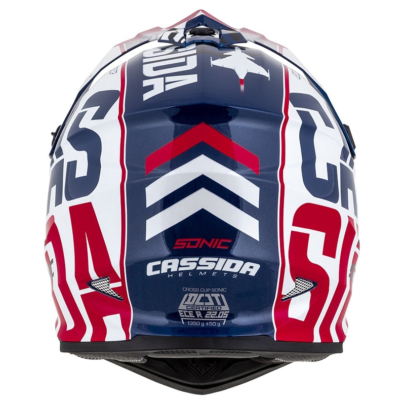 Casque de motocross Cassida Cross Cup Sonic rouge-bleu-blanc