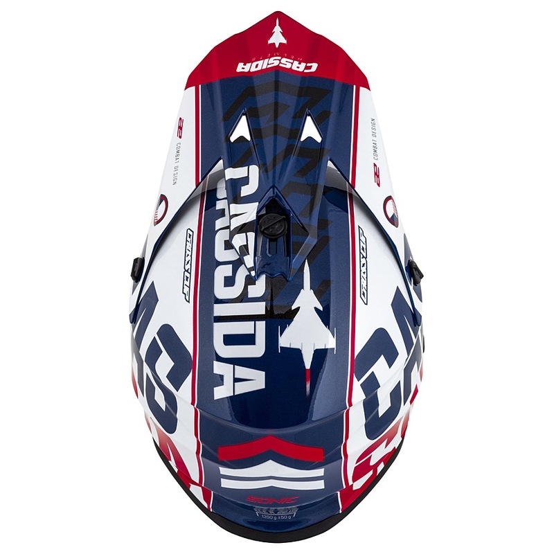 Casque de motocross Cassida Cross Cup Sonic rouge-bleu-blanc