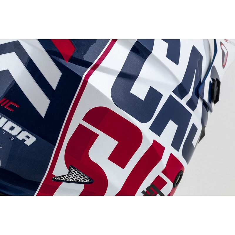 Casque de motocross Cassida Cross Cup Sonic rouge-bleu-blanc