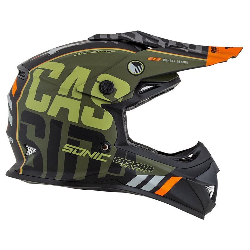 Dětská motokrosová přilba Cassida Cross Cup Sonic Junior oranžovo-zelená matná výprodej