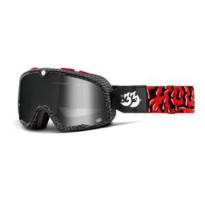 Lunettes 100% BARSTOW House Ind. noir-rouge (plexi argenté miroir)