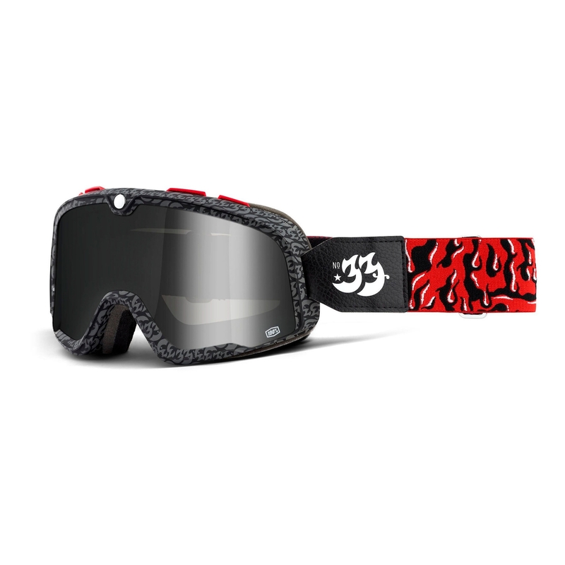 Lunettes 100% BARSTOW House Ind. noir-rouge (plexi argenté miroir)